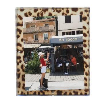 Pre Owned Alexandra von Furstenberg Leopard Print Snap Picture Frame 8"x10"