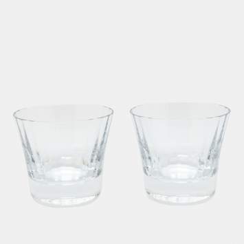 Pre Owned Baccarat Mille Nuts Tumbler Glass Set of 2
