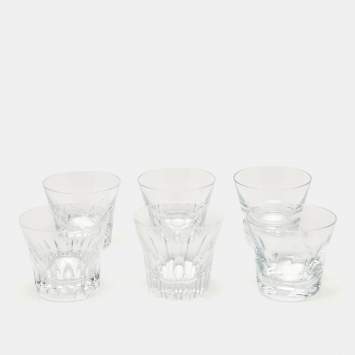 Pre Owned Baccarat Clear Crystal Stella Whisky Glass Set 