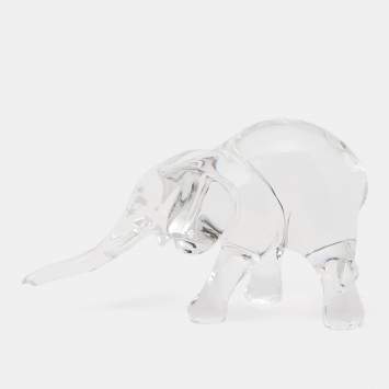 Pre Owned Baccarat Crystal Elephant Home Decor