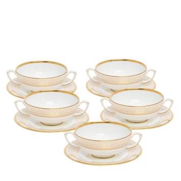 Pre Owned Cartier La Maison Des Must Cream Soup Cup with Saucer Set for Six