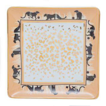Pre Owned Cartier Savannah Panthere Porcelain Plate