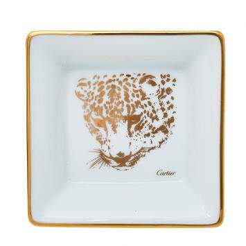 Pre Owned Cartier Porcelain Mini Panthere de Cartier Trinket Tray