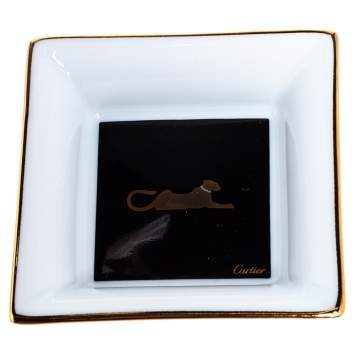 Pre Owned Cartier Porcelain Panthère de Cartier Trinket Tray