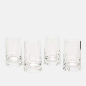 Pre Owned Christofle Graphik Glass Set of 4 Vodka Glasses