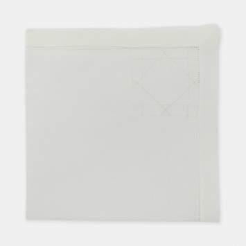 Pre Owned Dior White Linen Cannage Placemat Set 16