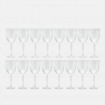 Pre Owned Dior Crystal Clear Cannage Engraved Water Glass Set 16
