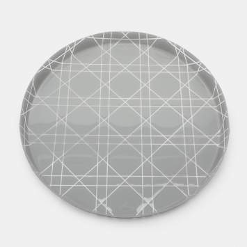 Pre Owned Dior Resin Grey Cannage Round Tray