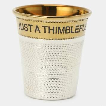 Pre Owned Dior Two Tone Textured Metal Just a Thimbleful Glass