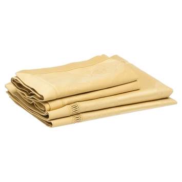 Pre Owned Gianni Versace Vintage Mustard Yellow Medusa Pattern Placemat & Napkin Set