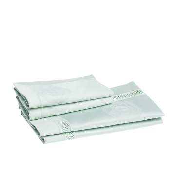 Pre Owned Gianni Versace Vintage Green Medusa Pattern Placemat & Napkin Set