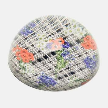 Pre Owned Gucci Multicolor Floral Glass Dome Paperweight
