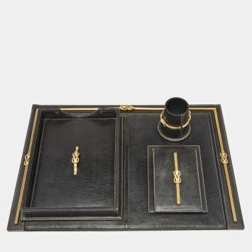 Gucci Black Lizard Desk Set