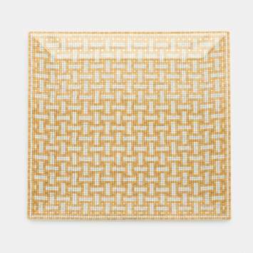 Pre Owned Hermès Porcelain White Mosaique au 24 No. 4 Square Plate