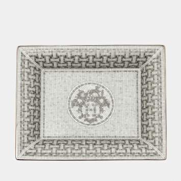 Pre Owned Hermes Mosaique AU 24 Platinum Change Tray