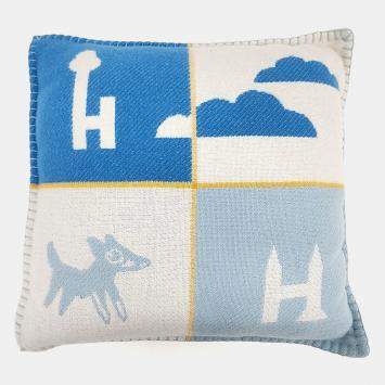 مملوكة مسبقًا Hermes Avalon Blue, White Wool Cushion