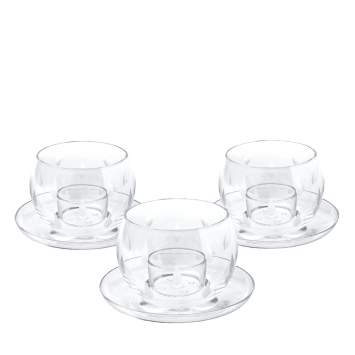 Pre Owned Hermes 3-Piece Fanfare Crystal Votive Set of 3