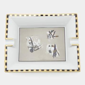 Pre Owned Hermès  Porcelain Horse Heads Ashtray