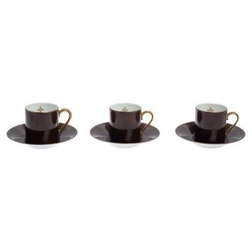 Pre Owned Louis Vuitton Porcelain Espresso Cup & Saucer Set Of Three