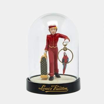 Pre Owned Louis Vuitton Glass Porter Bell Boy Snow Globe