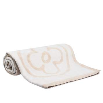 Pre Owned Louis Vuitton Cream Monogram Patterned Beach Towel