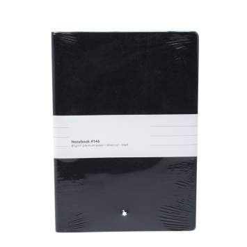 Pre Owned Montblanc Black Leather Fine Stationery Notebook