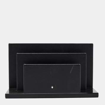 Pre Owned Montblanc Black Leather and Wood Letter Rack