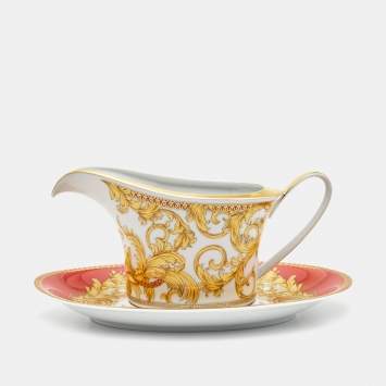 Pre Owned Rosenthal Meets Versace Asian Dream Sauce Boat with Saucer 