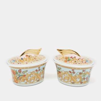 Pre Owned Rosenthal Meets Versace Le jardin de Versace Covered Sugar Bowl Set of 2