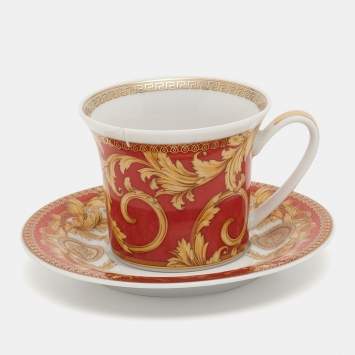 Pre Owned Rosenthal Meets Versace Asian Dream Espresso Cup & Saucer Set