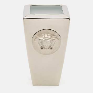 Pre Owned Rosenthal Meets Versace Platinum Medusa Vanity Vase