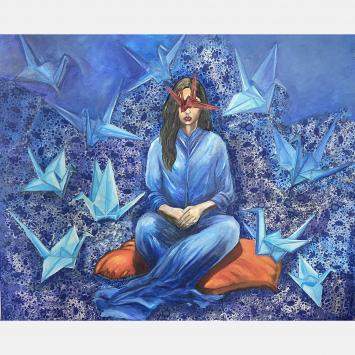Pre Owned Red flag by Samar Kamel, Egypt, 2024 (100 x 120)