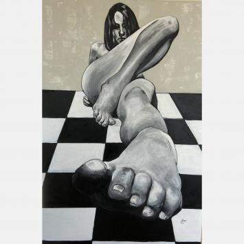 Pre Owned The next move (laying) by Samar Kamel, Egypt, 2021 (120 x 80)