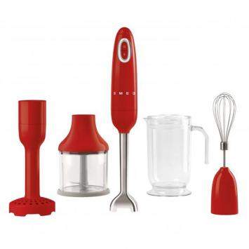 Pre Owned Smeg 50's Retro Style Aesthetic Hand Blender with Accessories, Red (Available for UAE Customers Only)