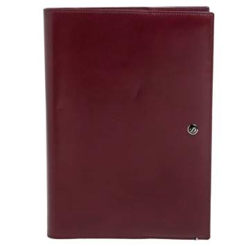Pre Owned S.T.Dupont Burgundy Leather Line D A5 Cover and Notebook