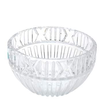 Pre Owned Tiffany & Co. Crystal Roman Numeral Atlas Bowl