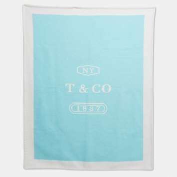 مملوكة مسبقًا Tiffany & Co. Blue/White Logo Intarsia Wool Throw 