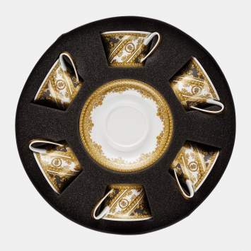 Pre Owned Versace x Rosenthal I Love Baroque Cup and Saucer Set Of 6