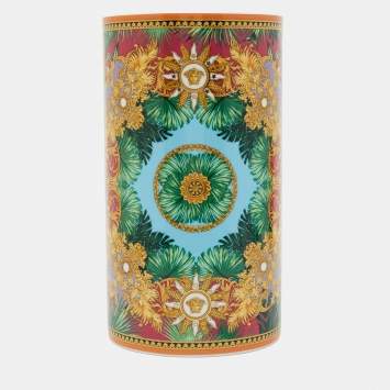 Pre Owned Versace Jungle Animalier Porcelain Vase 30 cm
