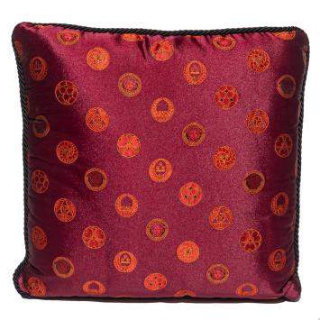Pre Owned Versace Medusa Blue & Red Cotton Cushion