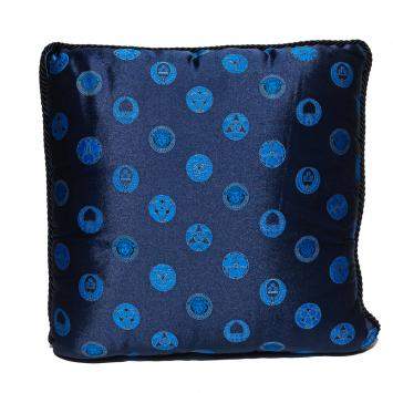 Pre Owned Versace Medusa Blue & Red Cotton Cushion
