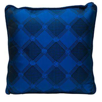 Pre Owned Versace Medusa Blue Cotton & Velvet Cushion 45 CM