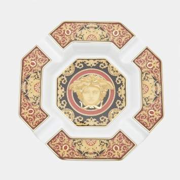 Pre Owned Rosenthal Meets Versace Porcelain Medusa Ashtray