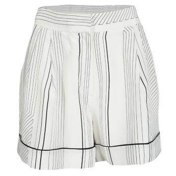 Pre Owned 3.1 Phillip Lim Monochrome Pin Striped Silk Pajama Shorts M