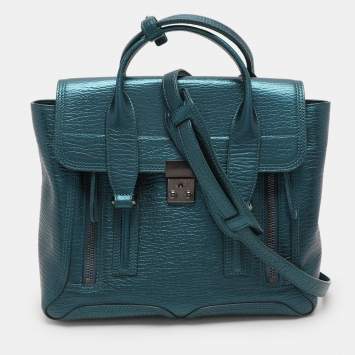 Pre Owned 3.1 Phillip Lim Metallic Blue Leather Pashli Satchel