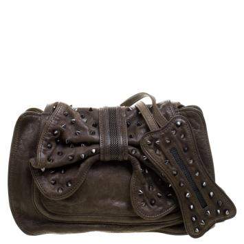 Pre Owned 3.1 Phillip Lim Khaki Leather Bow Studded Edie Shoulder Bag