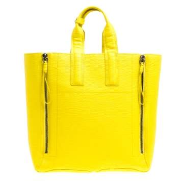 Pre Owned 3.1 Phillip Lim Yellow Shark Embossed Leather Pashli Tote