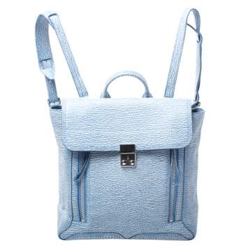 Pre Owned 3.1 Phillip Lim Blue Periwinkle Cream Leather Pashli  Backpack