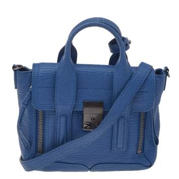 Pre Owned 3.1 Phillip Lim Blue Leather Mini Pashli Satchel