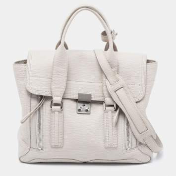 Pre Owned 3.1 Phillip Lim Grey Textured Leather Medium Pashli Satchel